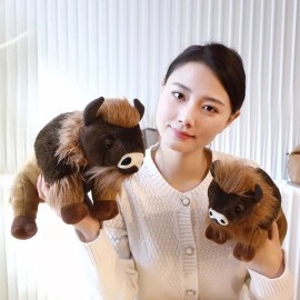 Jextech Peluche Bisonte Americano Bufalo Suave Juguete Felpa 35cm