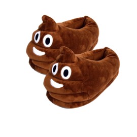 eBoutik - Novelty Poo Plush Stocking Filler Slippe's - Autumn Funny Poop Joke Birthday Treat - Winter Christmas Loungewear Funny Xmas Footwear - Small (3-5)