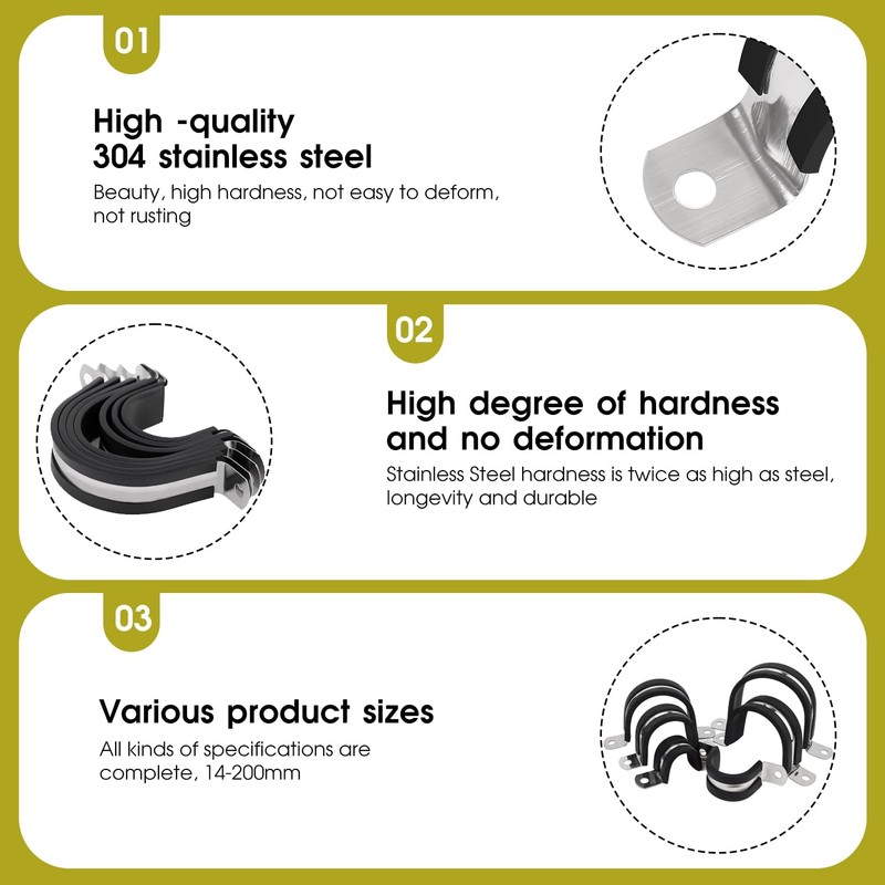 Stainless Steel 304 Pipe Clamps - 32mm Diameter U Pipe