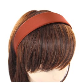 axy HRK1 Wide Satin Covered Hair Band Vintage Classic Look Hair Band Headband (Earth Orange)