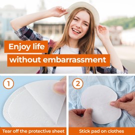 Armpit Sweat Pads for Under Arms - Extra Comfort, For Hyperhidrosis, for Men and Women, Not Visible, Disposable Underarm Dress Shields/Guards, Enhanced Anti Sweat Protection