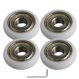 8x27.5x8mm White Bearings Steel Ball Bearing Guide Pulley Round Wheel Load 83kg 4pcs Suitable for Nylon Cylindrical Roller Bearings for Furniture Fittings
