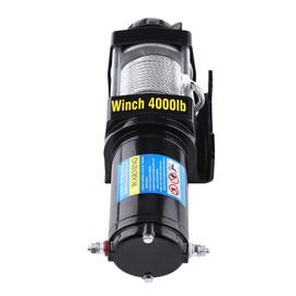 4000lb Electric Winch 12V, Waterproof, 15m High Tensile Steel Cable, Fast Line Speed, One Year, for Car, Quad Bike, Auto, ATV, Trailer