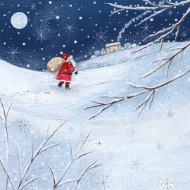 British Heart Foundation Santa In The Snow Pack of 20 Charity Christmas Cards with White Envelopes