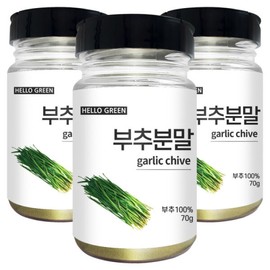 Hello Green Domestic Chive Powder 70gX3 (Box) Total 210g / 헬로우그린 국산 부추 분말 가루 70gX3(통) 총210g
