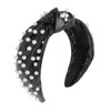 YISSION Pearl Knotted Headband Non Slip Leather Beaded Headbands for