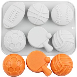 AIBOYA 6 Cavity Sports Ball Silicone Candy Molds