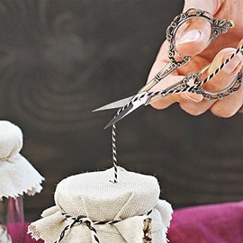 Tijeras de bordado de acero inoxidable con diseño floral vintage (Bronce) para costura y manualidades