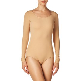 Capezio womens Long Sleeve Leotard, Light Suntan, Large