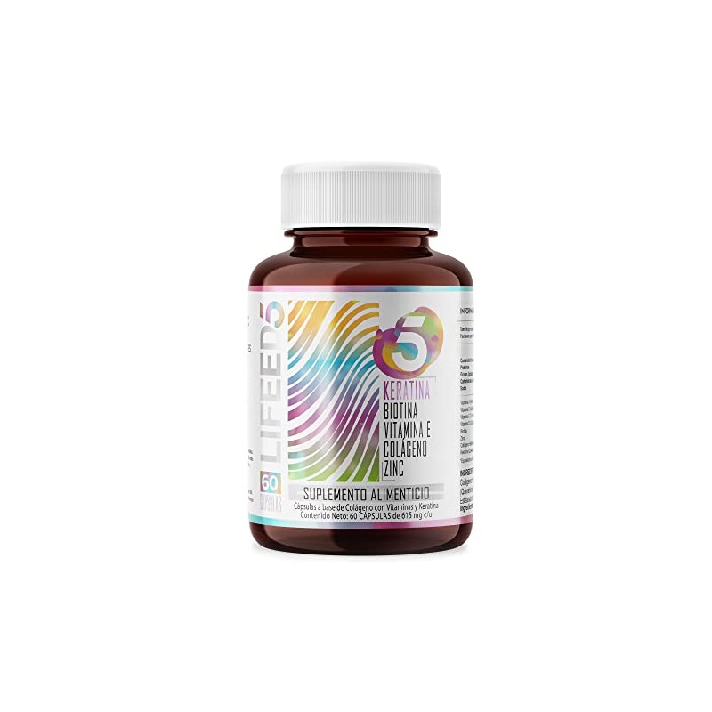 Lifeed Keratina Biotina Colageno Hidrolizado Puro Vitamina Zinc Suministro Días