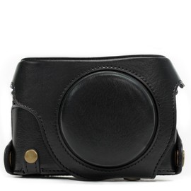 MegaGear Ever Ready Protective Leather Camera Case, Bag for Panasonic LUMIX LX100, DMC-LX100 Camera (Black) (Model: MG661)