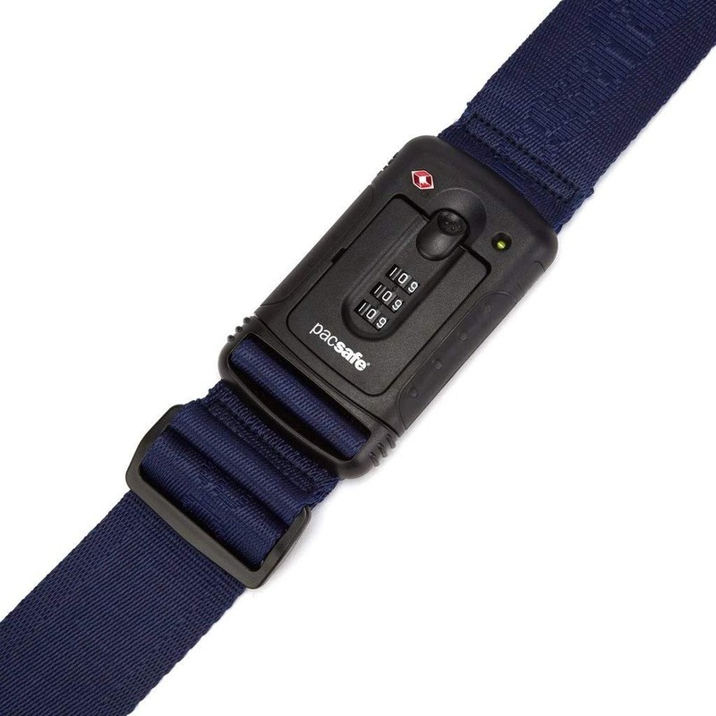 100 12970314, Pacsafe Blue, L, Strapsafe 100 Travel Sentry Approved