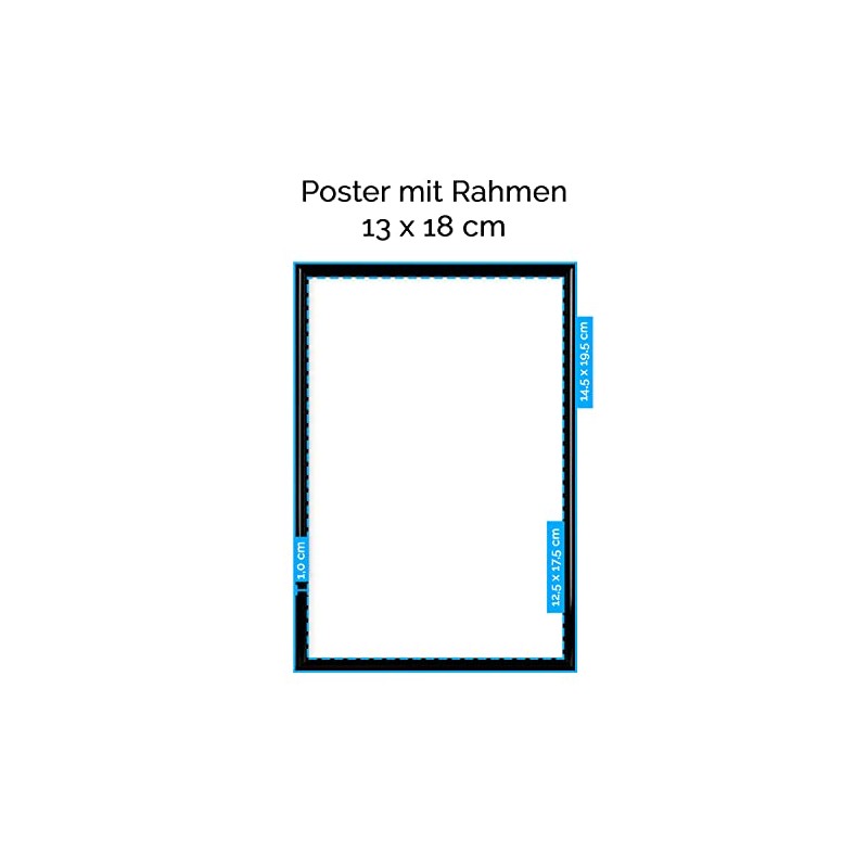 artboxONE Poster with Black Frame 18 x 13 cm Typography