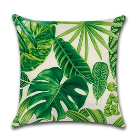 JOTOM Set of 6 Outdoor Cushion Covers 45x45 cm Waterproof Decorative Throw Pillow Covers Garden Patio Pillow Cases Outdoor Cushions Pillow Covers for Couch Bench Sofa Indoor Home Decor (Green Leaf)