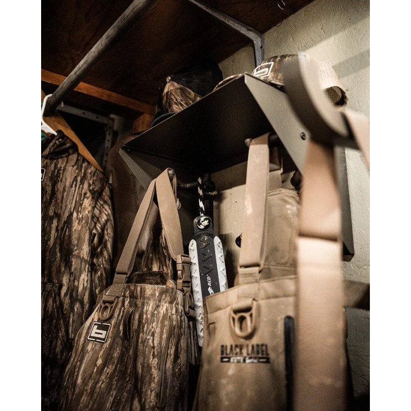 Banded Gear Shelf – Rugged Storage with Hooks for Blind