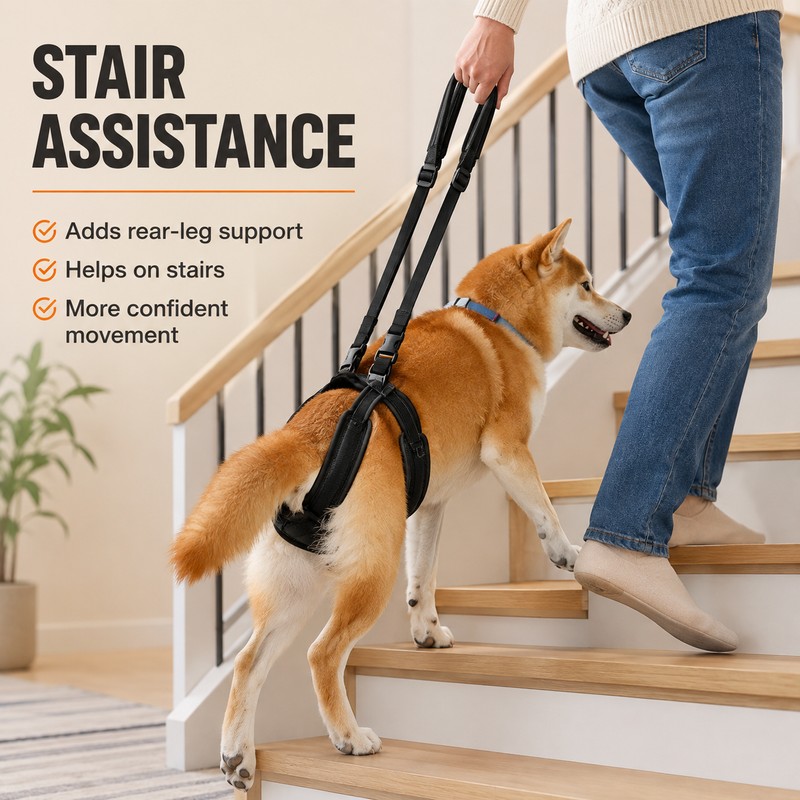 Adjustable Dog Rear Leg Lift Harness – Padded Hind Leg