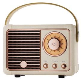 Retro Portable Bluetooth Speaker Teenage Girls Gifts Birthday Presents for Women,Her&Him,Kids,Adults,Boy Bluetooth Speaker Hands-Free Calling Support AUX,TF Card/U-Disk Bedroom Decor XMAS Gifts(Beige)