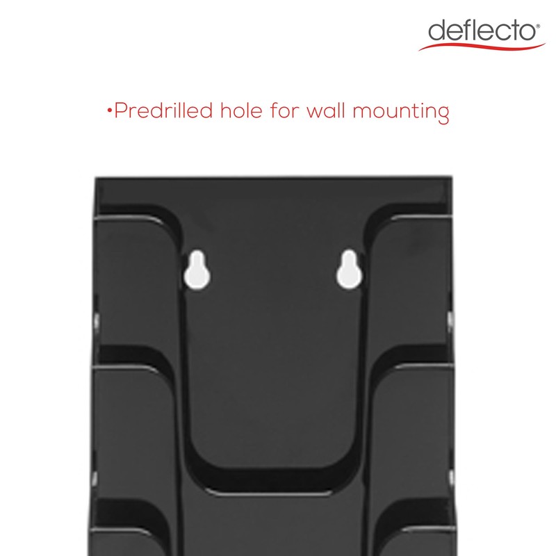 Deflecto Countertop Black 4 Tier 4 Pocket 1/3 A4 (DL