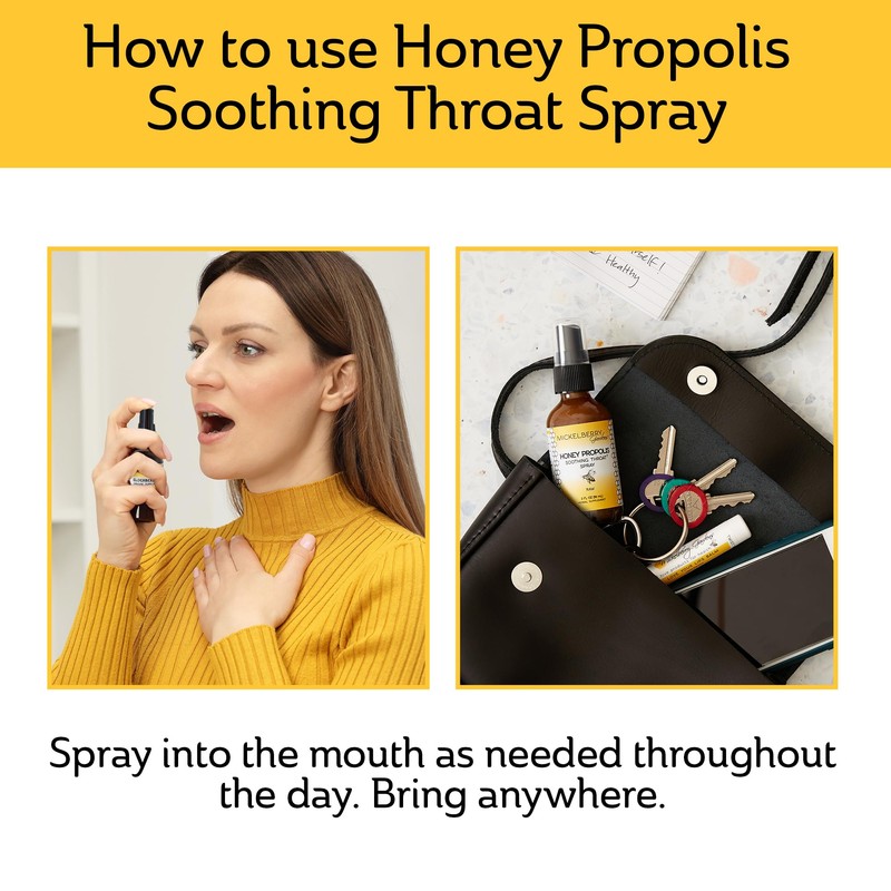 Mickelberry Gardens Honey Propolis Throat Spray - Soothing Sore Throat