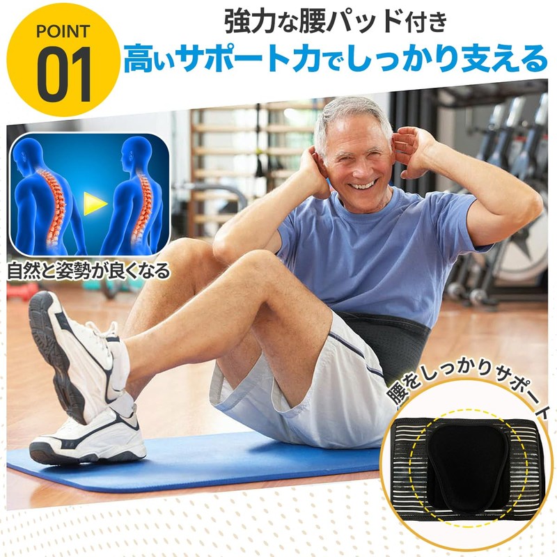 WAIST SUPPORTER 腰楽 サポーター 男女兼用 (M)