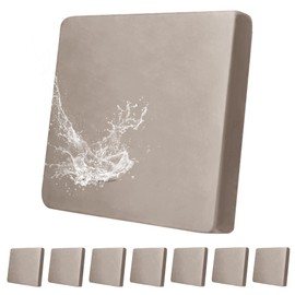 GALYEJIA 8Pcs Outdoor Cushion Covers Patio Cushion Covers Cushion Covers for Outdoor Furniture Stretch Patio Cushion Covers Replacement Couch Slipcovers Waterproof (Cover Only) (Khaki)