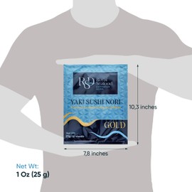 RSD – Premium Roasted Seaweed Nori Sheets – 10 Full Sheets (25 gr) – Sushi-Grade, Crispy & Organic – Ideal for Sushi Rolls, Onigiri, Wraps & Snacks – Vegan, Gluten-Free, Non-GMO