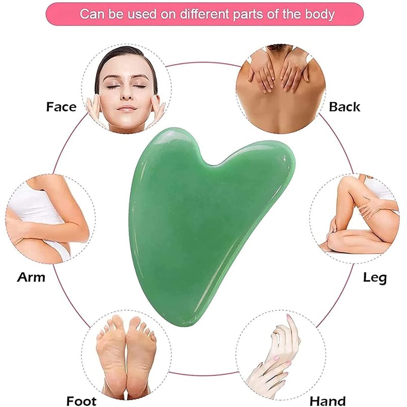 Gua Sha Stone Natural Heart Shape Facial Massage Tool, Women's