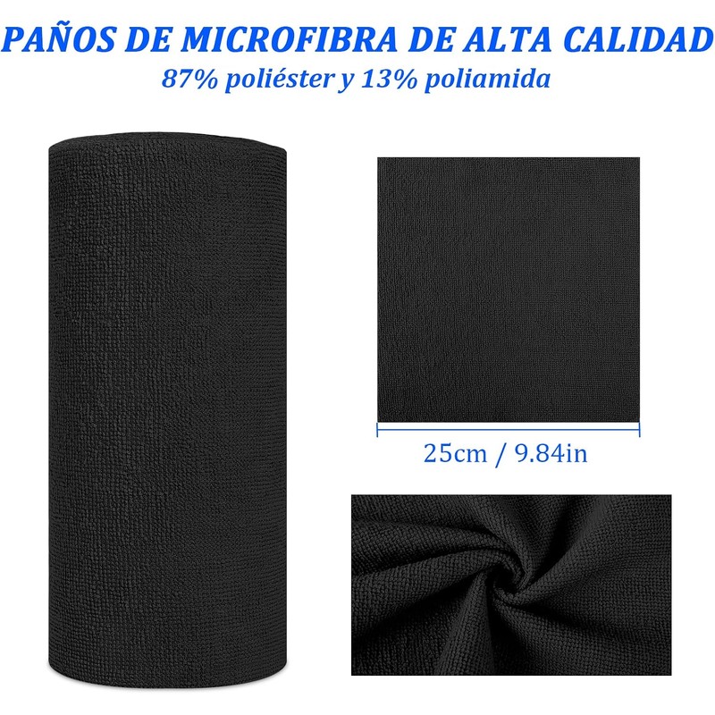 Rollo de paño de Limpieza de Microfibra, Paquete de 50,