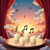 36pcs Musical Notes Cupcake Toppers，Black Glitter Note Cupcake Picks For