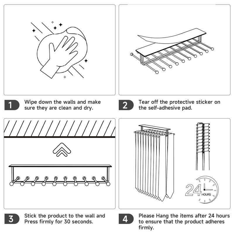 Tie Rack Wall Mounted, Tie Organizer for Men, Tie Rack