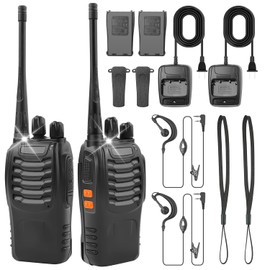 Lostrain Radios de Comunicacion, Walkie-Talkies Inalámbricos 16 Canales Altavoces con Micrófono,Intercomunicador Profesional Impermeable con Led,Ahorro de Energía para Cámping Restaurante Almacén