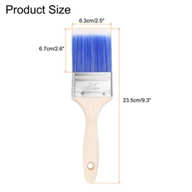 HARFINGTON 2pcs Paint Brushes 2.5" Flat Paint and Chip Brushes with Wooden Handle for DIY Paint Flat Art Furniture Fences Deck Wall Trim, Blue