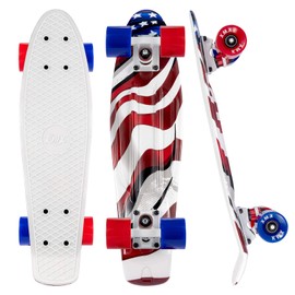 KMX 27" Mini Cruiser Plastic Skateboard, Complete Nickel Board for Teens Adults Youth, Boys Girls Kids Beginners Penny Nickel Board 27 Inch (Classic Black)