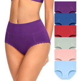 MISSWHO Womens Underwear Soft Stretch Cotton Pastel Color Breathable Postpartum C Section Panties For Ladies 6 Pack Size Small