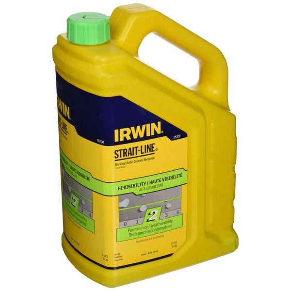 IRWIN STRAIT-LINE Marking Chalk, Standard, Fluorescent Green, 5 lbs (65106)