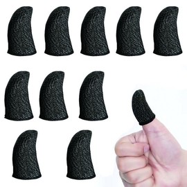 Finger Sacks for Gaming, Silver Fiber Finger Sacks, Set of 10, Ultra Sensitive Anti-Sweat Finger Sacks, Unisex, Hand Sweatproof, Hand Washable, Stretchable, Fits All Fingers
