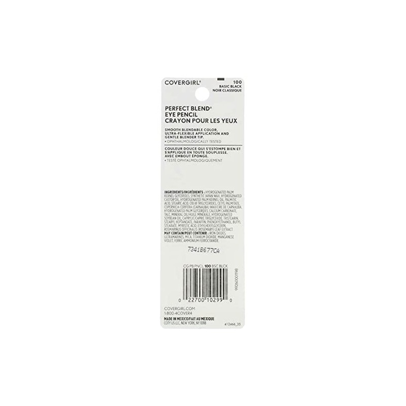 CoverGirl Perfect Blend Eye Pencil, Basic Black [100], 0.03 oz