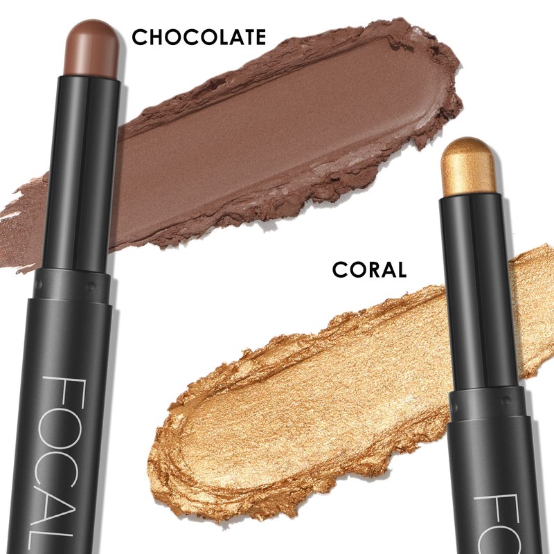 FOCALLURE (2 Pcs 2 in 1 Eyeshadow and Eyeliner Pen,Waterproof
