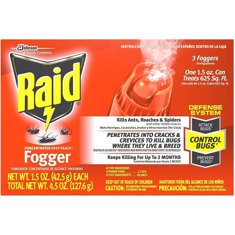 Raid Concentrated Deep Reach Fogger (Pack of 4)