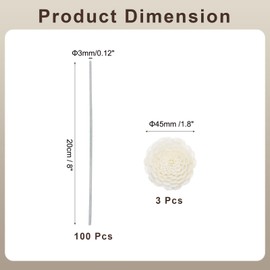 uxcell 103Pcs Reed Diffuser Sticks Set, Fiber Fragrance Flower Reed Diffuser Replacement Refill Sticks Flower Decor for Home, Hotel, Office (Grey)
