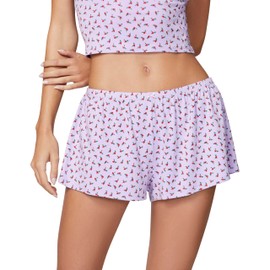 florence by mills Women's Holidaze Collection Sleep Cami and Short Pajama Gift Set, Millie Lavender Holly, Large