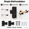 2-Piece Wooden Wall-Mount Baseball Bat Holder Display Rack with Soft
