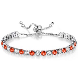 Rumnoke Tennis Bracelets for Women Birthstone Cubic Zirconia Bracelet Crystal Birthday Jewellery 1