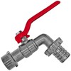 Rain barrel screw fitting with tap barrel screw brass with