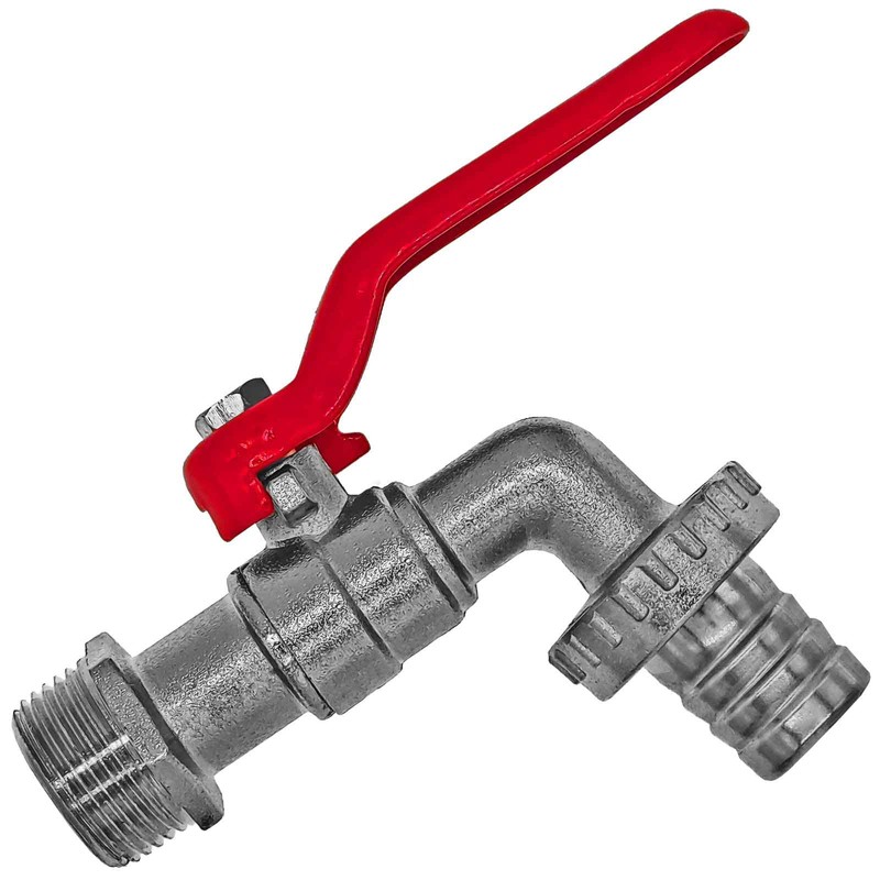 Rain barrel screw fitting with tap barrel screw brass with