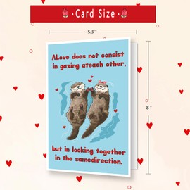 ICOOLYI Romantic Valentines Day Card – Cute Otter Design with Heartfelt Quote, Ideal for Husband, Wife, Boyfriend, Girlfriend, Birthdays, and Anniversaries
