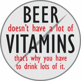 Coolie Junction Beer Doesn't Have A Lot of Vitamins Window or Bumper Sticker Decal 5 Inch; Funny
