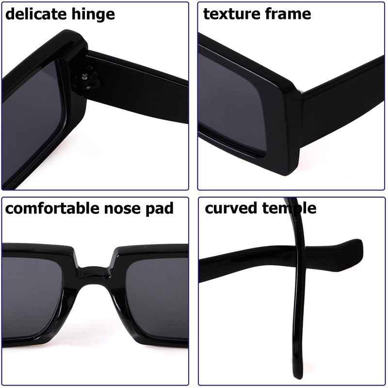 SORVINO Gafas de sol rectangulares vintage para mujer, estilo retro,