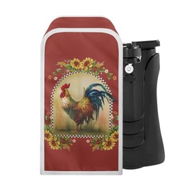 Annejudy Electric Can Opener Covers Stain Protection Machine Washable Can Opener Cover Fits for Most Electric Automatic Can Openers, Rooster Sunflower Pattern