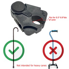 BAOZENP Walking Cane Holder Clip - Crutches Stick Bracket Attach to Desk, Table, Counter for Elderly Disabled, Fits 0.5"-0.9" Dia Cane